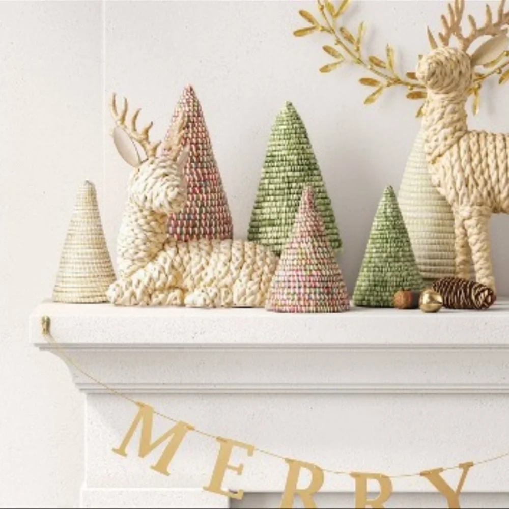 🦋NWT - TARGET THRESHOLD Natural Handcrafted Woven Christmas Tree Decor